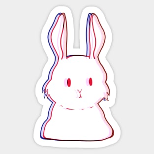 Cute bunny pink and blue Sticker